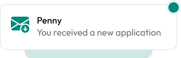 You received a new application ui